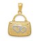 14K Two Tone Gold Reversible Heart Handbag Pendant Charm Jewelry 21 x 15 mm